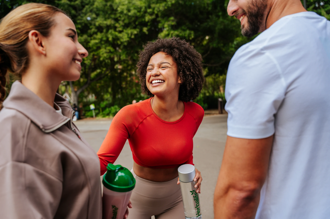Herbalife lifestyle group in South Africa with Herbalife bottles