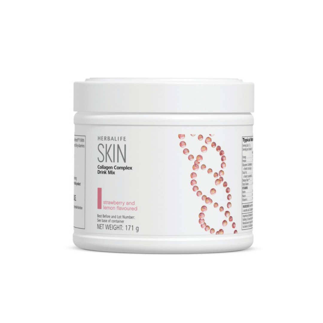 Herbalife SKIN Collagen Complex Drink Mix Strawberry and Lemon 171 g container