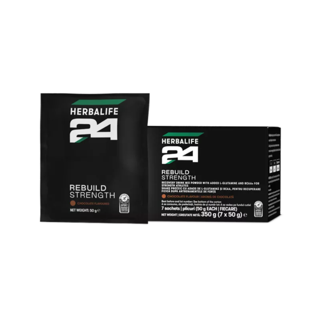 Herbalife24 Rebuild Strength Chocolate protein recovery shake, 7 sachets of 50 g